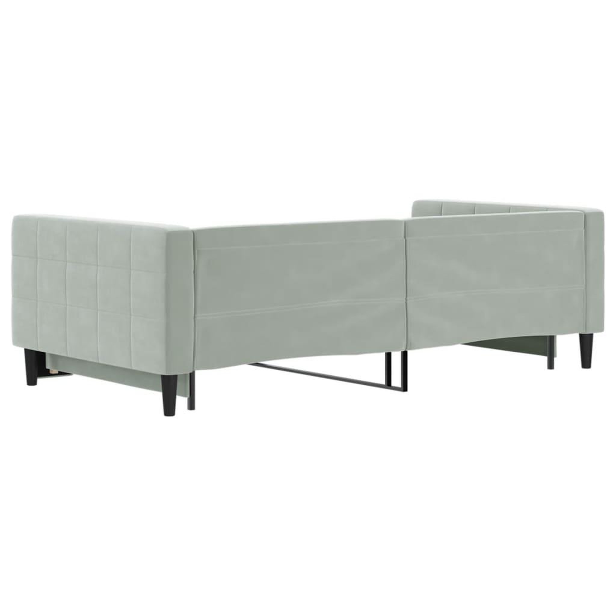 Voir la diapositive 5 : VIDAXL Lit de jour avec gigogne sans matelas gris clair 100x200 cm