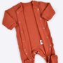  Pyjama combinaison bébé côtelé en coton biologique, Uni Kitikate