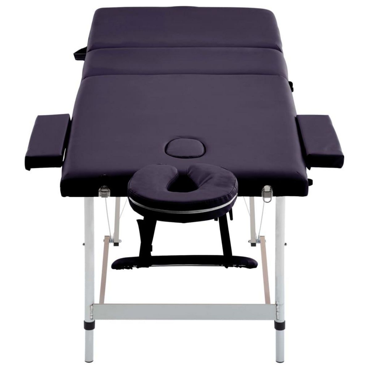 VIDAXL Table de massage pliable 3 zones Aluminium Violet
