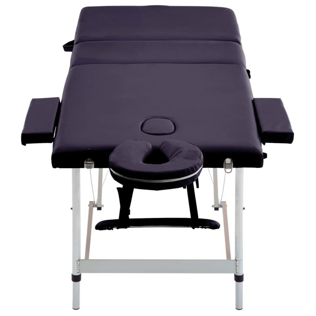 VIDAXL Table de massage pliable 3 zones Aluminium Violet