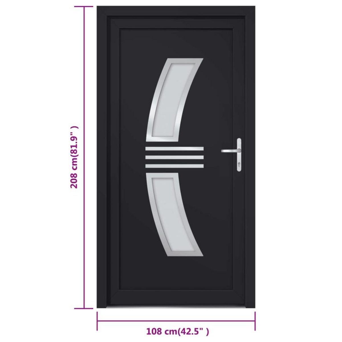 VIDAXL Porte d'entree anthracite 108x208 cm PVC