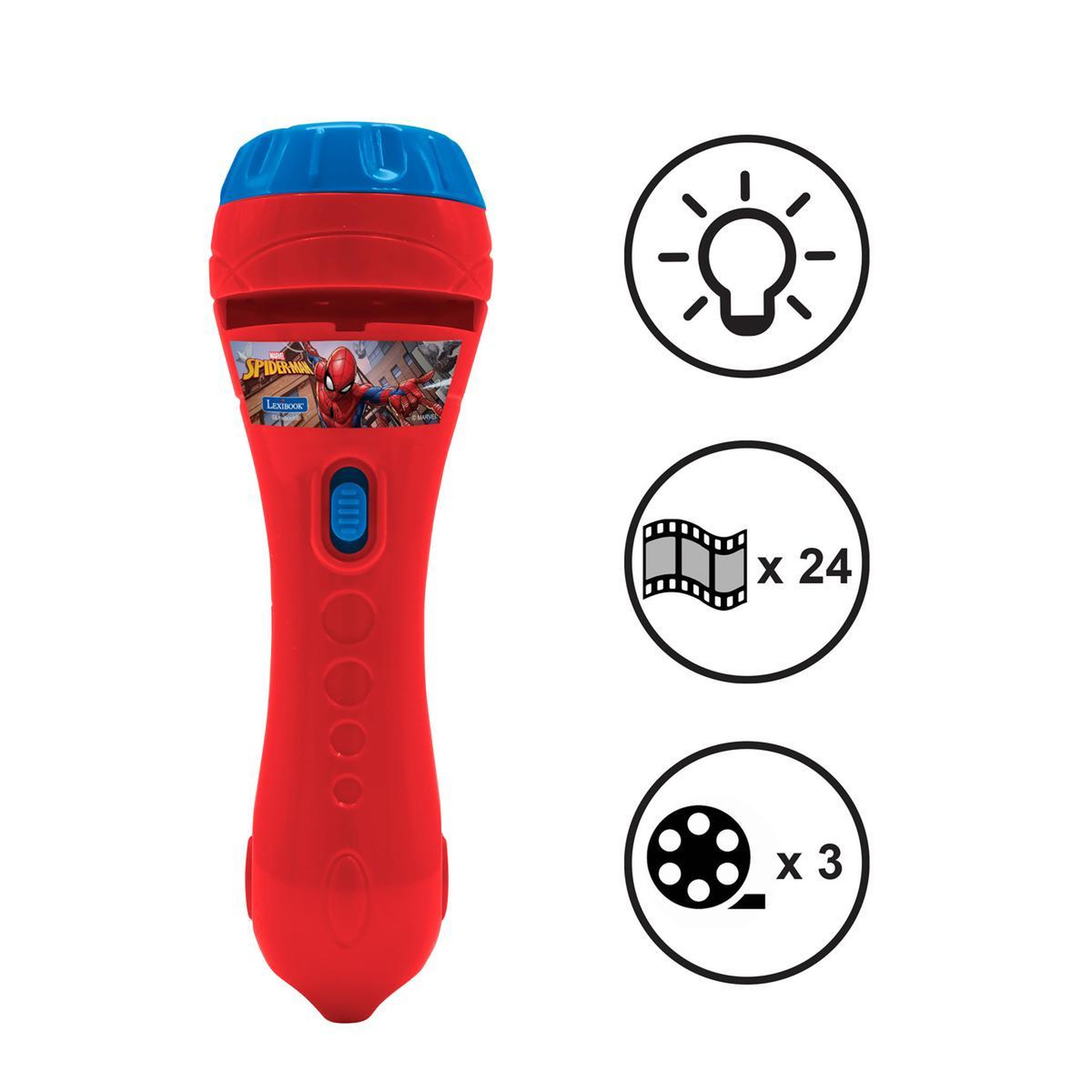 Voir la diapositive 2 : Lexibook Projecteur à histoires et lampe torche SpiderMan