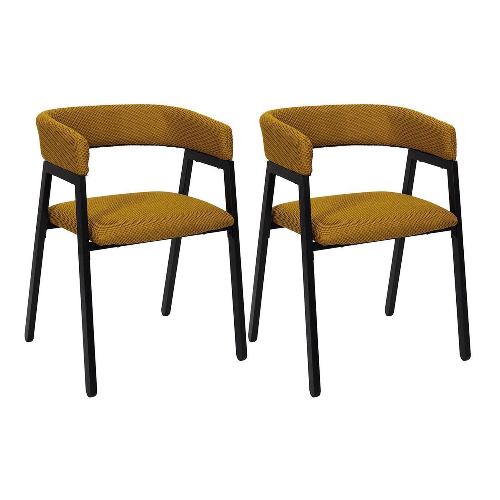 The Home Deco Factory Lot de 2 chaises design  atome  74cm jaune