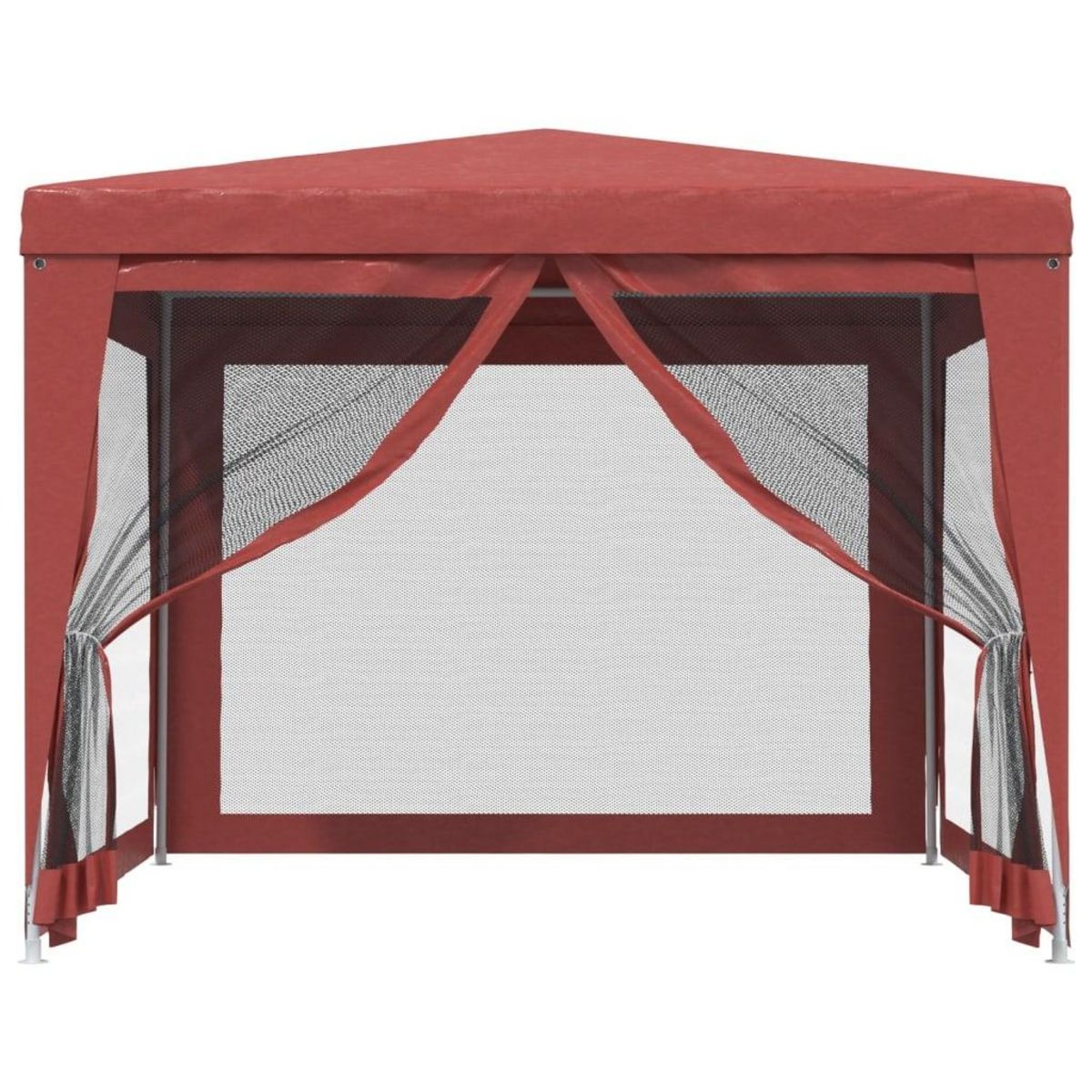 VIDAXL Tente de fete avec 4 parois laterales en maille Rouge 3x3m PEHD