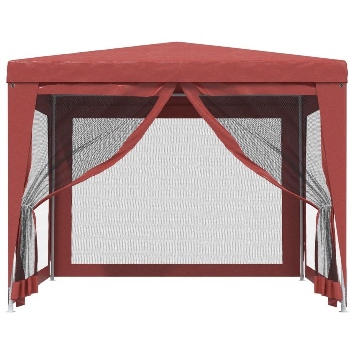 VIDAXL Tente de fete avec 4 parois laterales en maille Rouge 3x3m PEHD