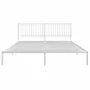 VIDAXL Cadre de lit metal avec tete de lit blanc 183x213 cm