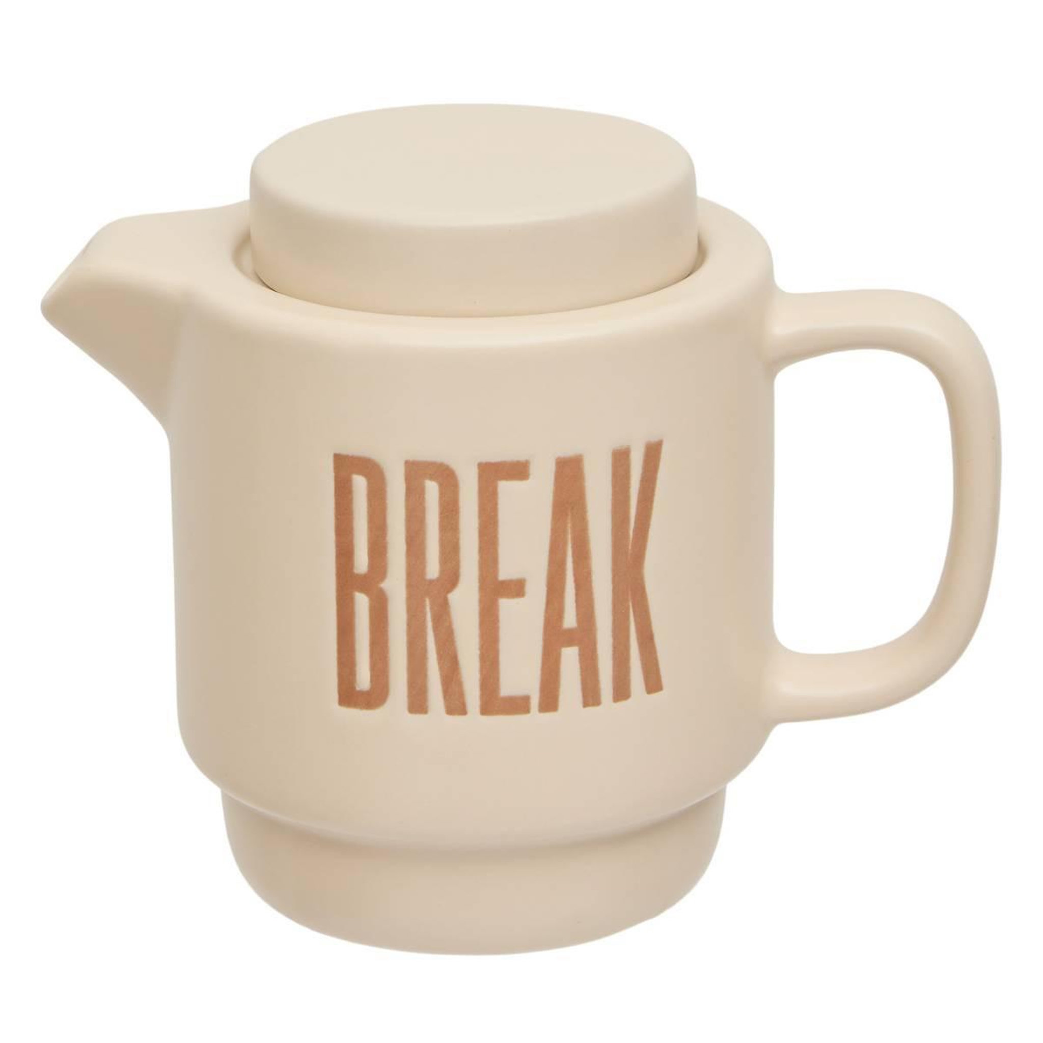 Voir la diapositive 2 : SECRET DE GOURMET Théière Solitaire en Grès  Break Time  45cl Beige