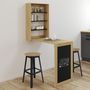 Voir la diapositive 2 : ID MARKET Table murale pliable MACCHIA avec étagères et tableau craie 2 personnes bois et noir
