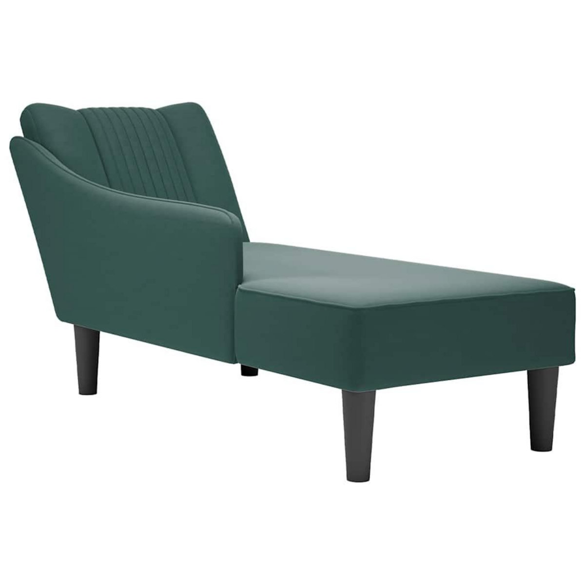 VIDAXL Fauteuil long avec accoudoir droit vert fonce velours