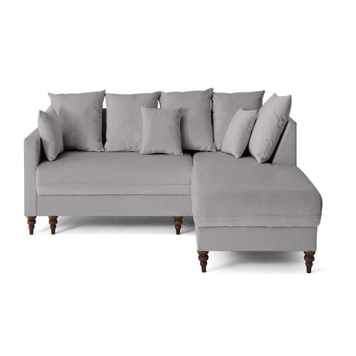 BEST MOBILIER Flamingo - canapé d'angle droit 4 places convertible en velours