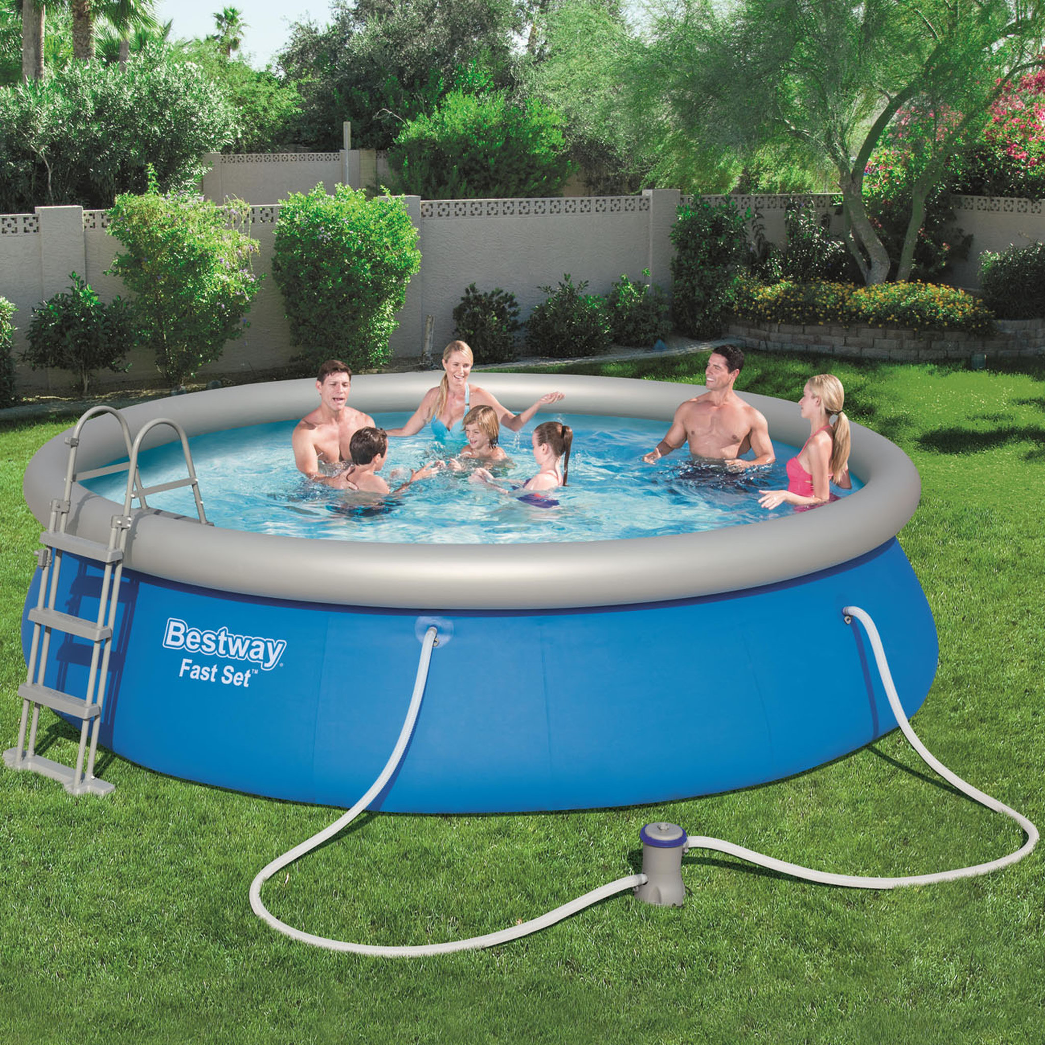 Voir la diapositive 1 : BESTWAY Piscine hors sol diamètre 457 x 122 cm Fast Set
