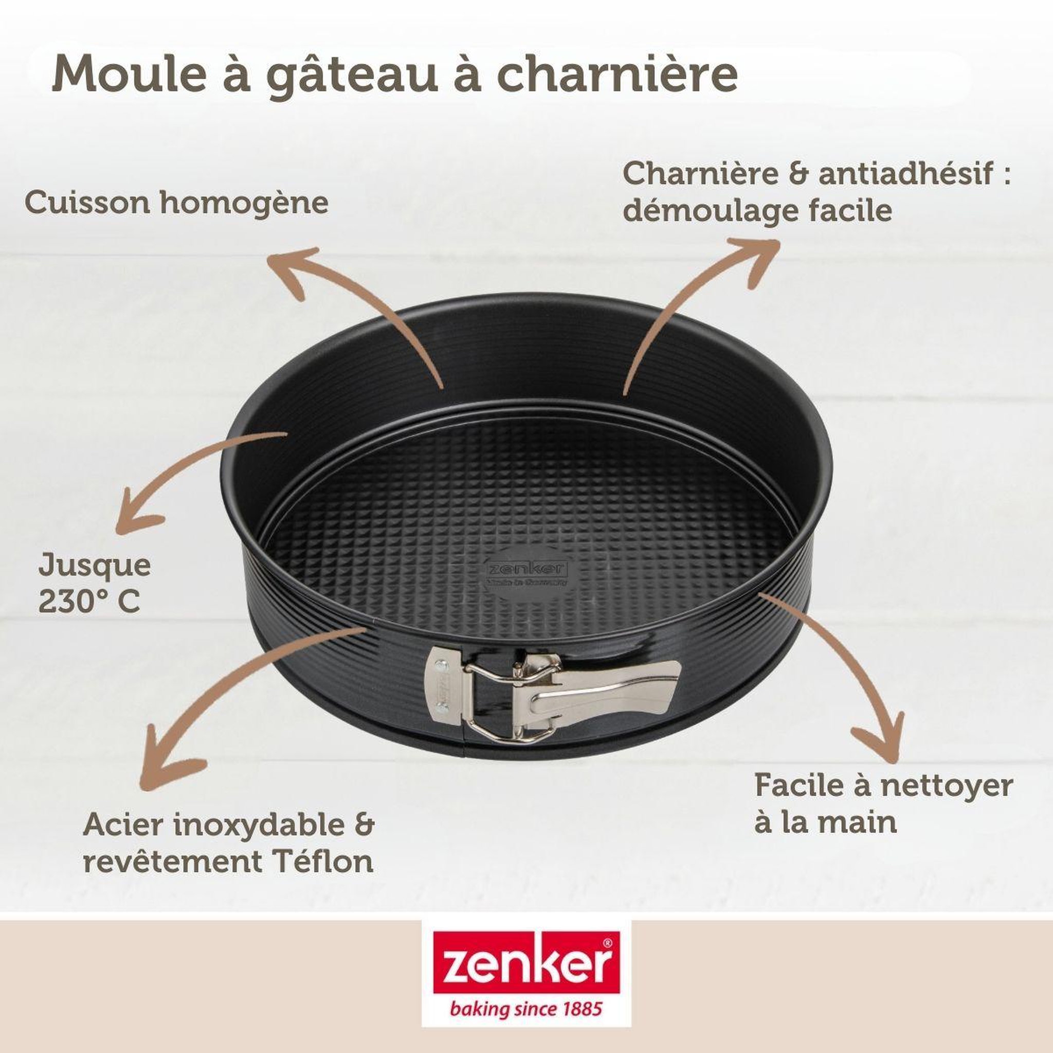 Voir la diapositive 4 : ZENKER Moule à manqué à charnière 26 cm zenker black metallic