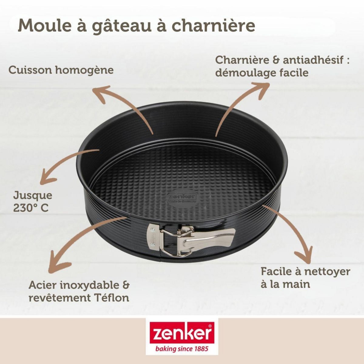 ZENKER Moule à manqué à charnière 26 cm Zenker Black Metallic