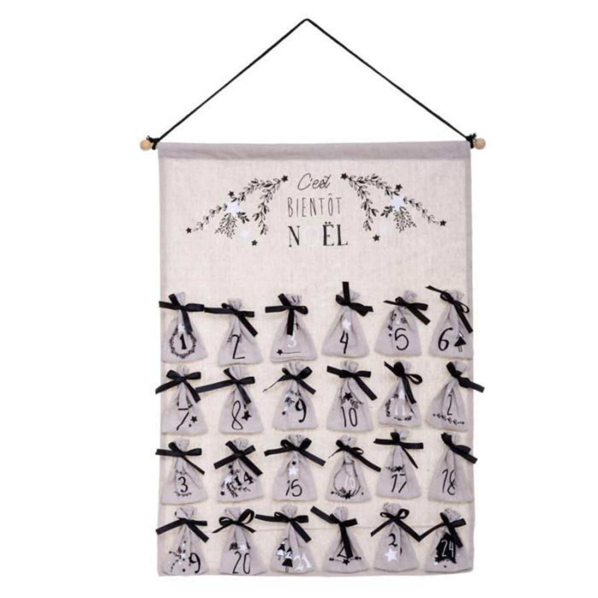 FEERIC LIGHT & CHRISTMAS Décoration de Noël Calendrier  Hors Piste  65cm Blanc