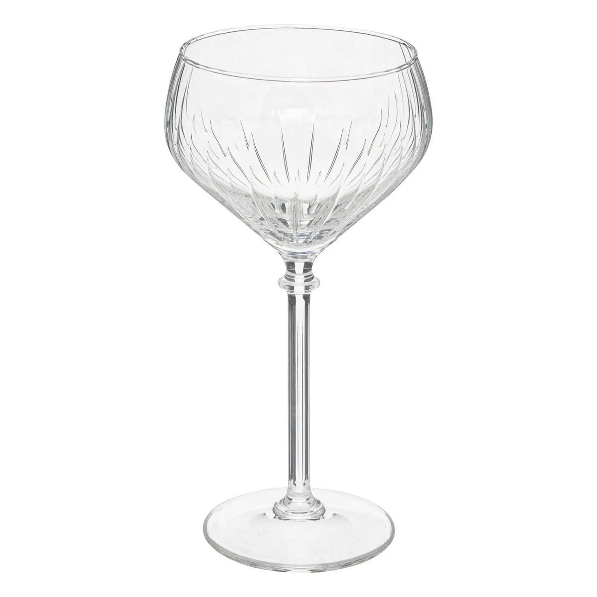 Voir la diapositive 2 : SECRET DE GOURMET Lot de 4 coupes à champagne  strié  32cl transparent
