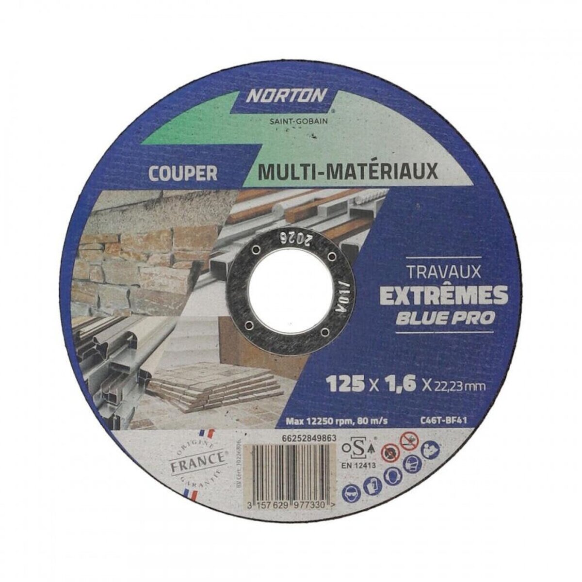 Norton Lot de 3+1 disques 125x1,6 tous mat NORTON