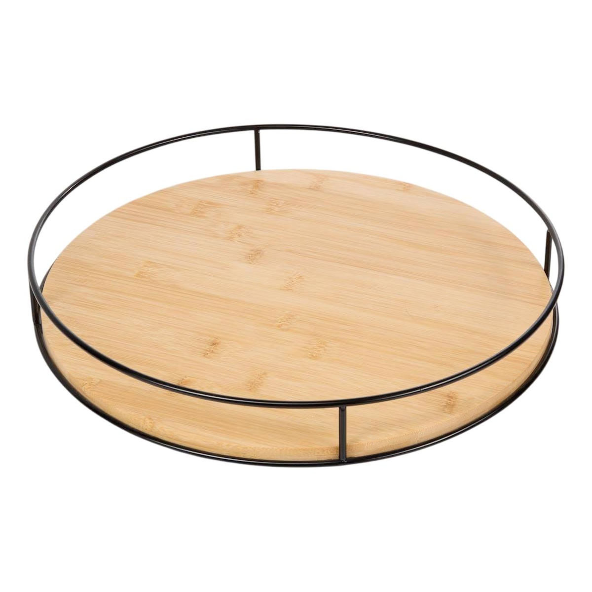 FIVE Plateau Pivotant Rond  Black Bamboo  35cm Naturel