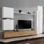 Voir la diapositive 1 : Paris Prix Ensemble Meuble TV  Switch Lamel VIII  280cm Naturel & Blanc