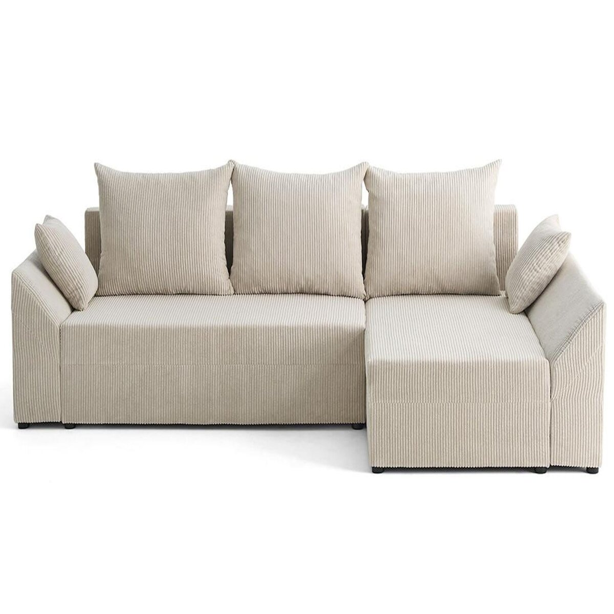 BEST MOBILIER Mike - canapé d'angle réversible - 4 places - convertible avec coffre - en velours côtelé