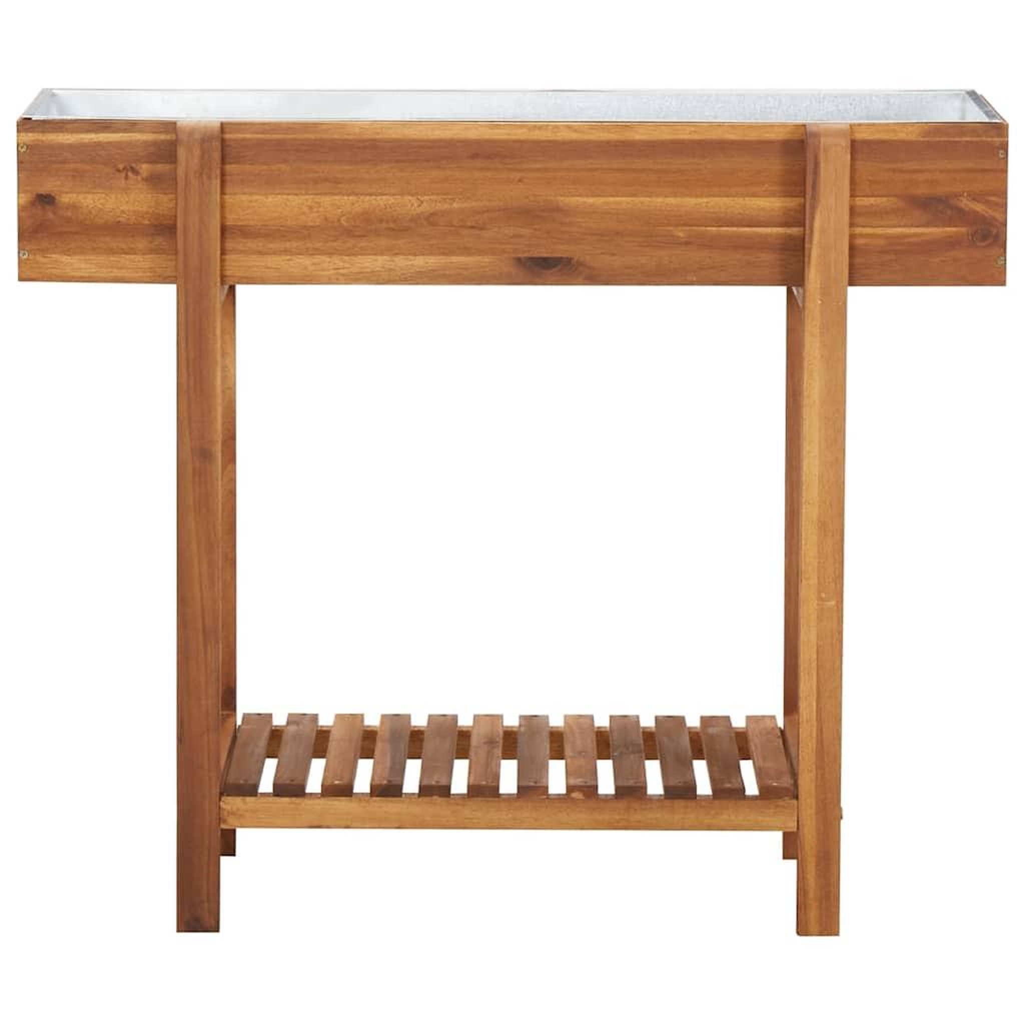 Voir la diapositive 2 : VIDAXL Lit sureleve de jardin bois massif d'acacia et zinc