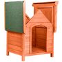 Voir la diapositive 3 : tectake Niche pour chien en bois lasuré marron