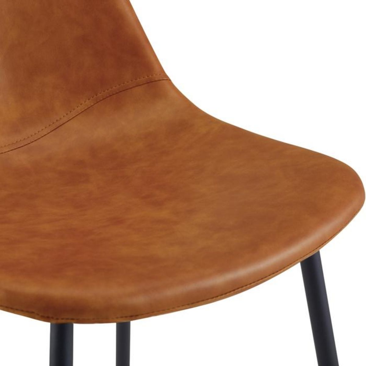 Rendez vous déco Lot de 2 chaises en cuir synthétique camel - Henrik