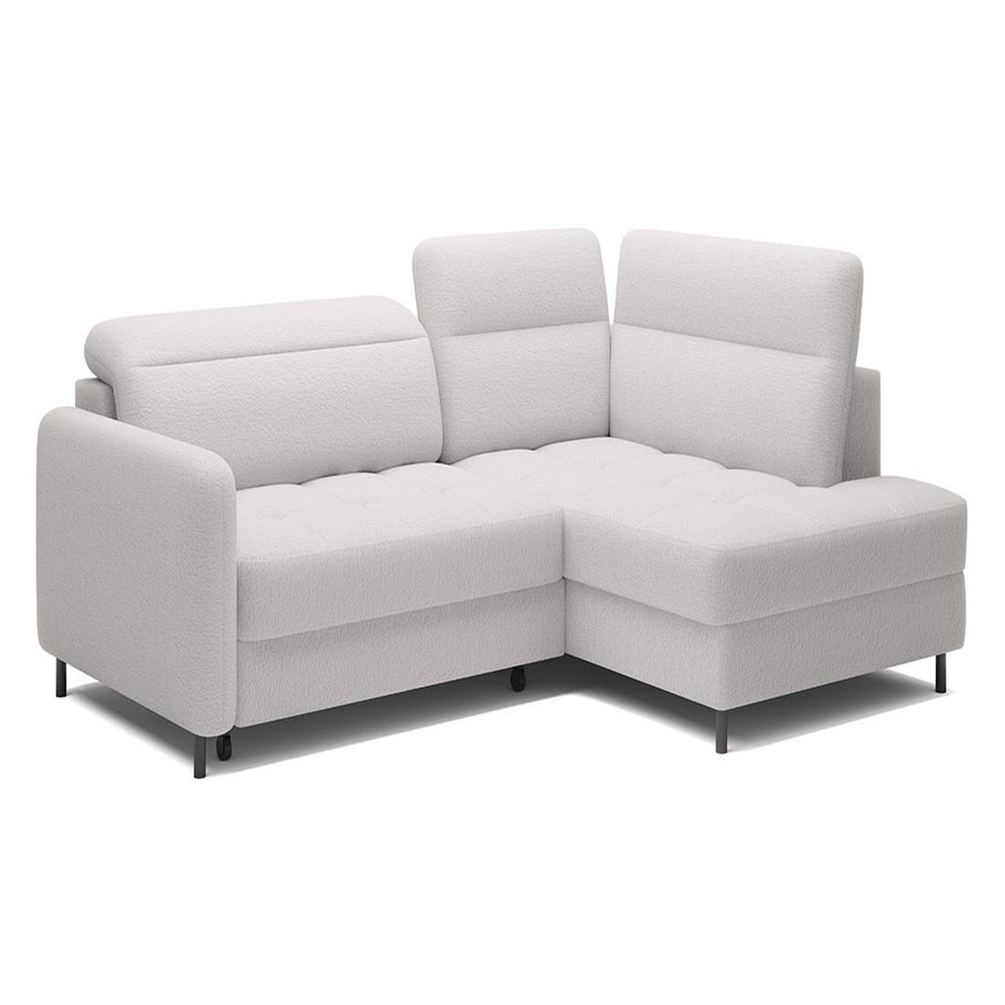 Voir la diapositive 5 : BEST MOBILIER Kalibo - canapé d'angle droit - 5 places - convertible avec coffre et têtières - en tissu bouclette
