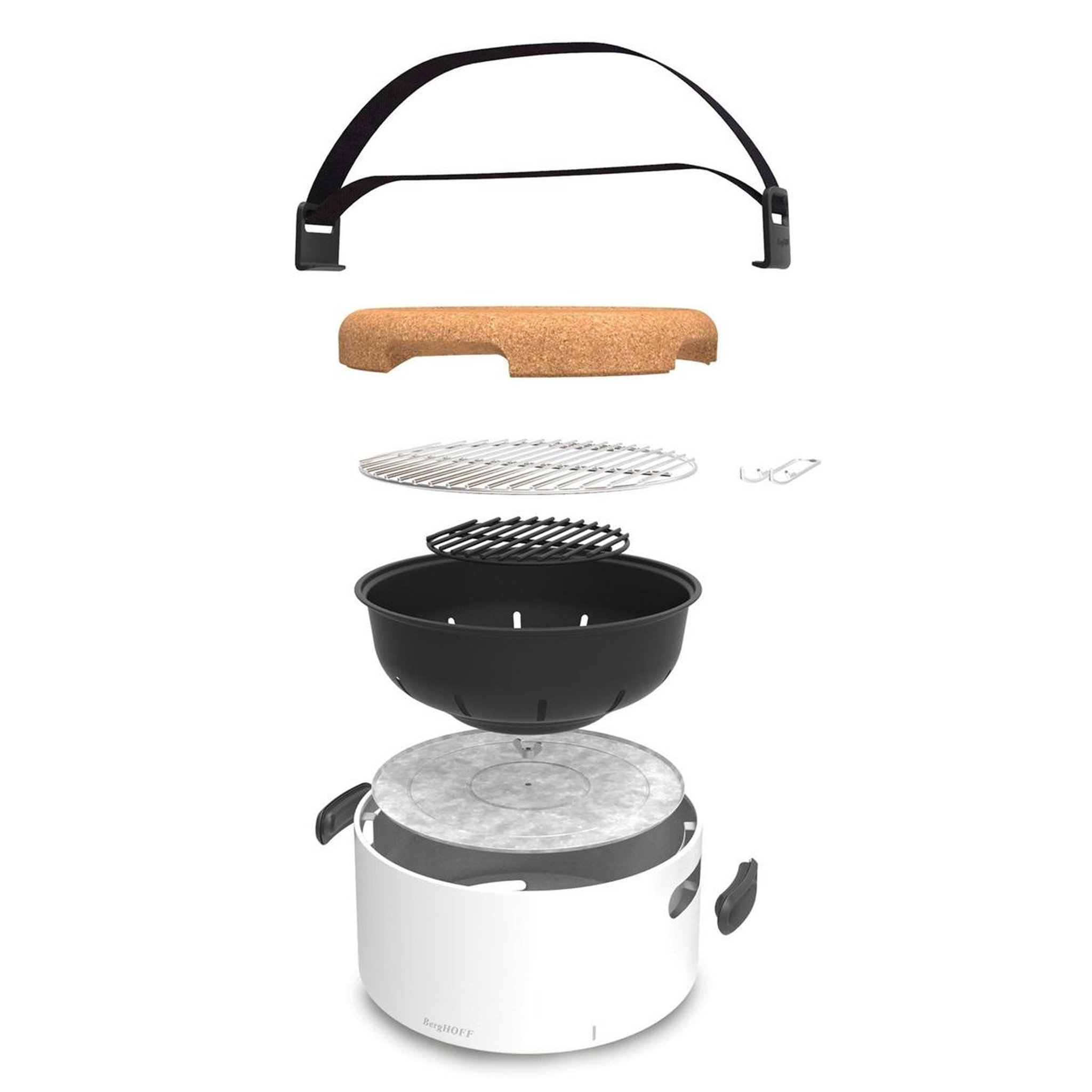 Voir la diapositive 3 : Berghoff Barbecue à charbon portable blanc - 2415600