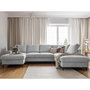 Voir la diapositive 1 : BEST MOBILIER Lilly - canapé panoramique d'angle droit - 7 places - convertible avec coffre - en velours côtelé