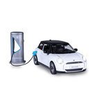 Jamara BMW Mini Cooper miniature 1:28 blanche avec piles