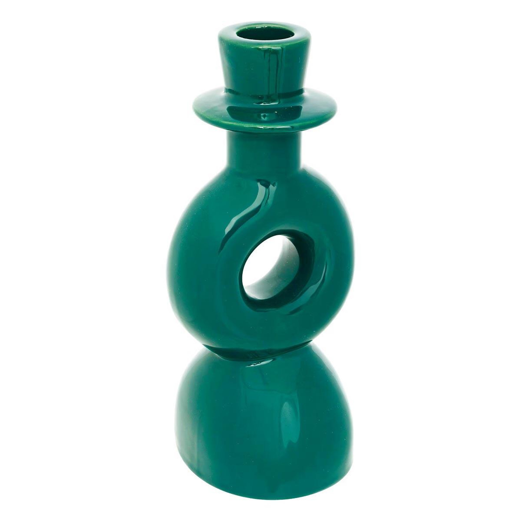 Voir la diapositive 3 : ATMOSPHERA Lot de 2 bougeoirs en dolomite  mala  25cm beige & vert