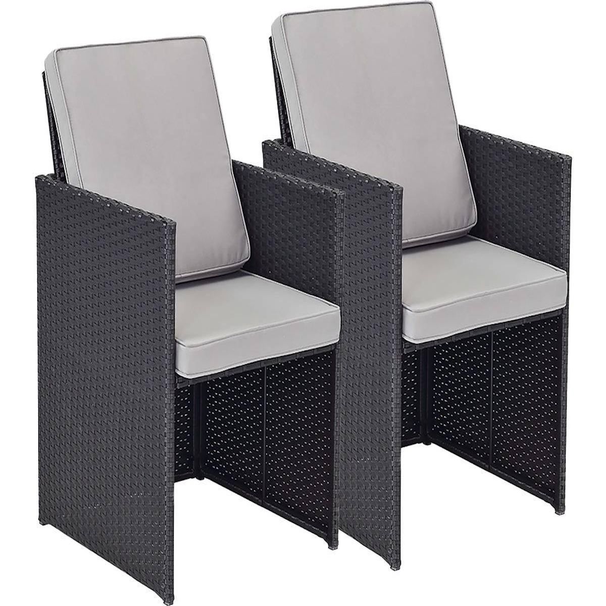 Habitat et Jardin Lot de 2 fauteuils Chicago -  Atlanta  - Noir