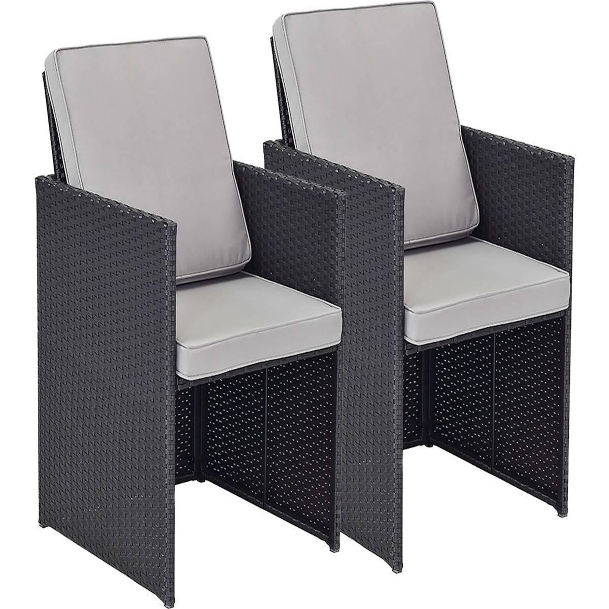 Habitat et Jardin Lot de 2 fauteuils Chicago -  Atlanta  - Noir