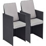 Voir la diapositive 1 : Habitat et Jardin Lot de 2 fauteuils Chicago -  Atlanta  - Noir