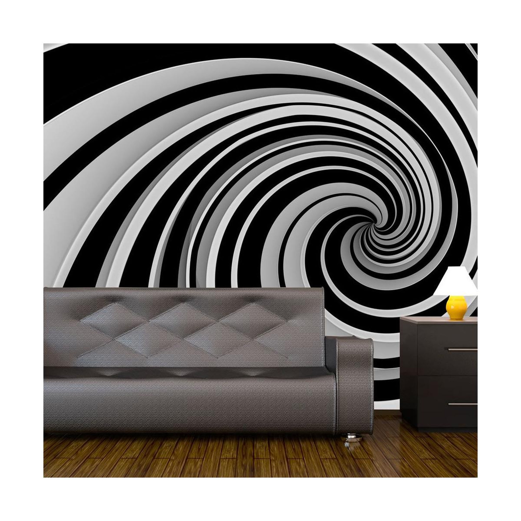 Paris Prix Papier peint ii  black & white swirl. Coloris disponibles : Multicolore