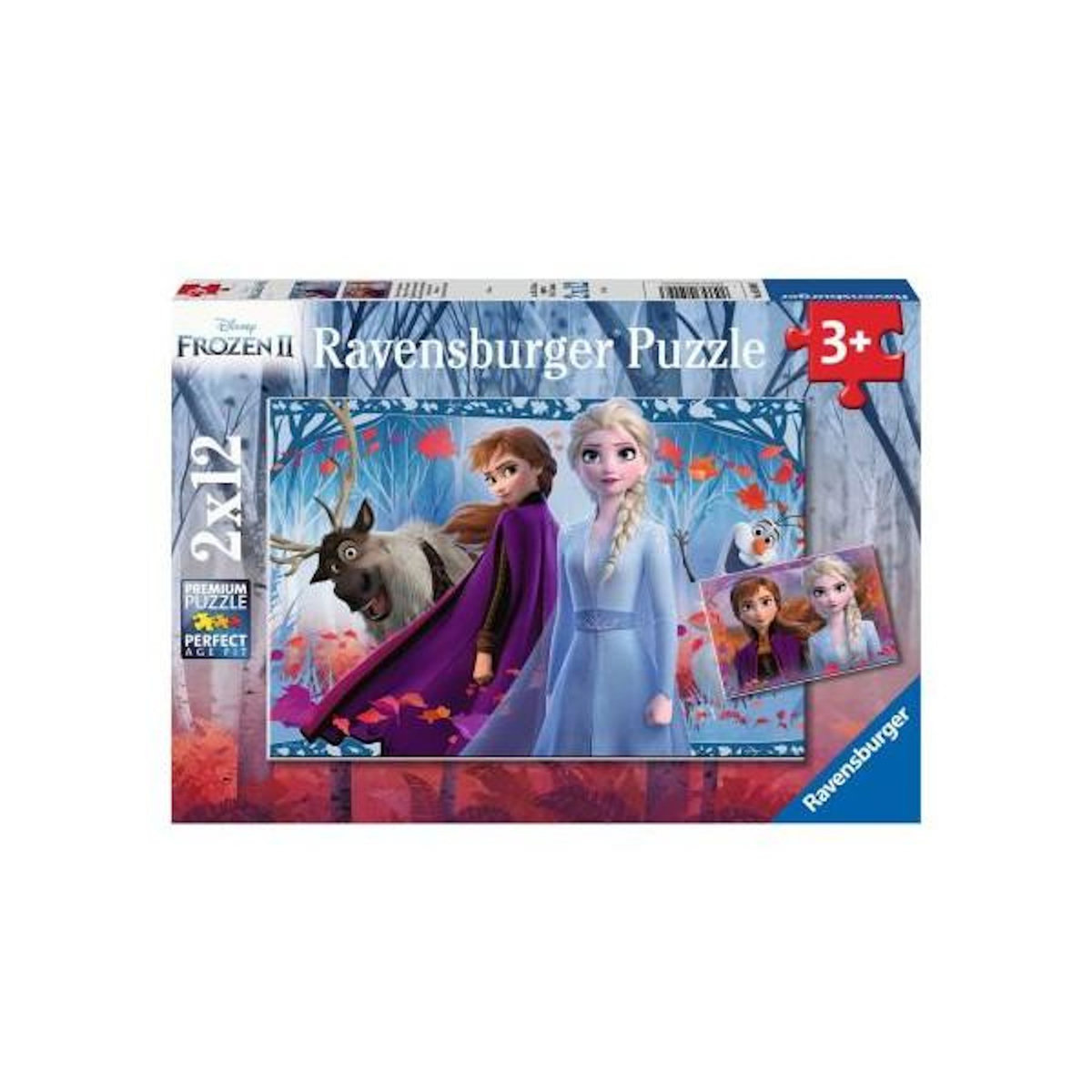 RAVENSBURGER Puzzles 2 x 12 pièces Ravensburger Voyage vers l'inconnu Disney Frozen La Reine des Neiges 2