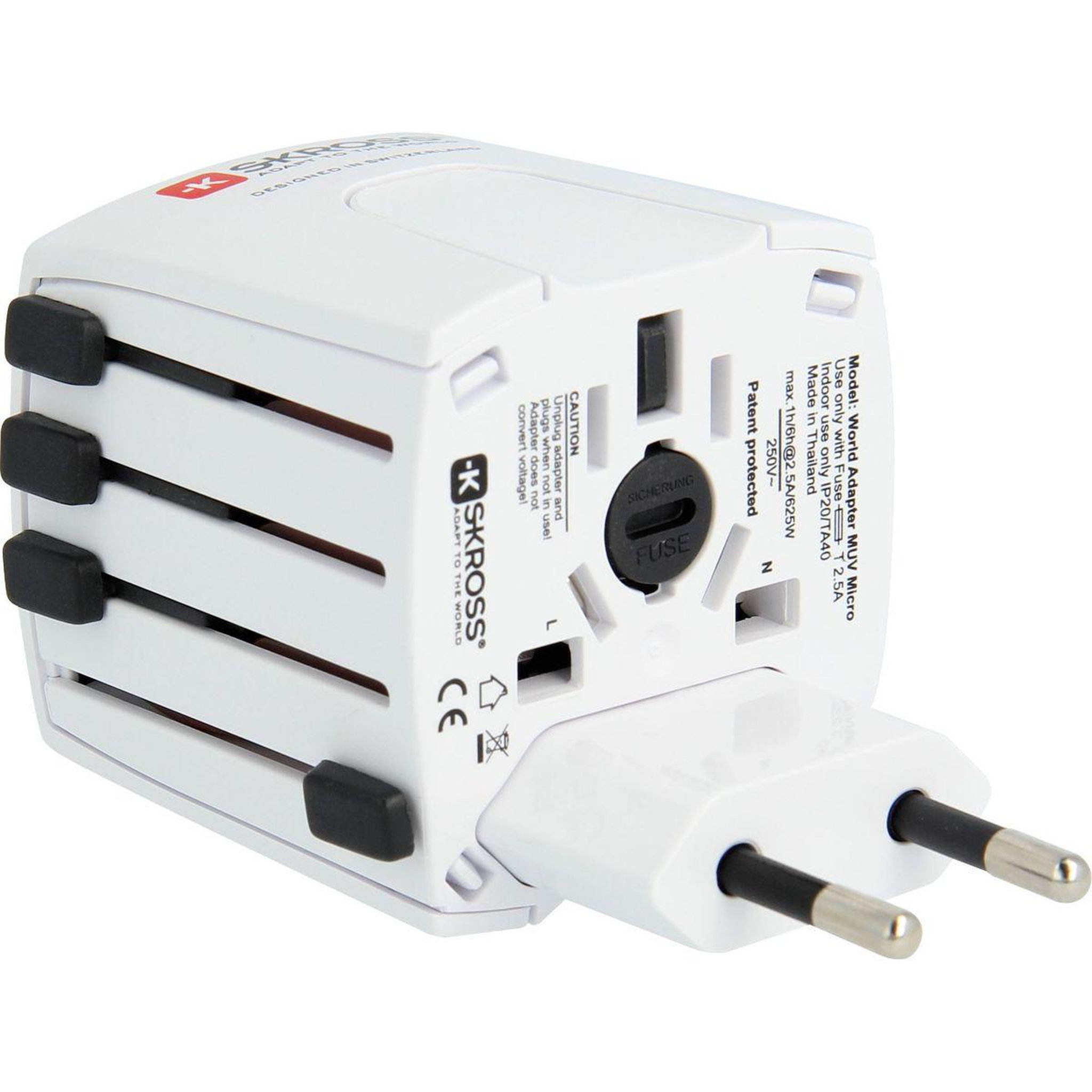 Voir la diapositive 2 : Skross Adaptateur de voyage universel Blanc