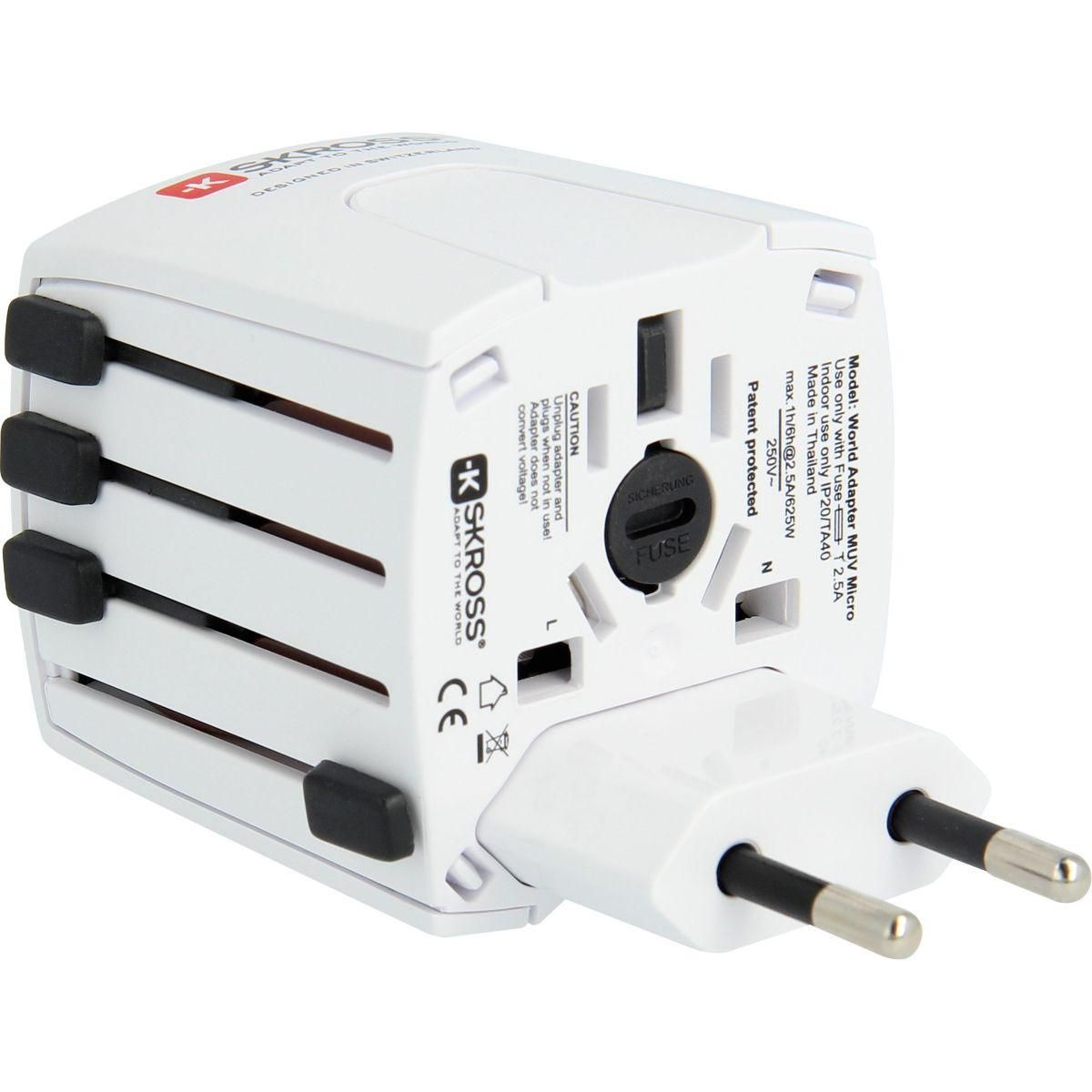 Skross Adaptateur de voyage universel Blanc