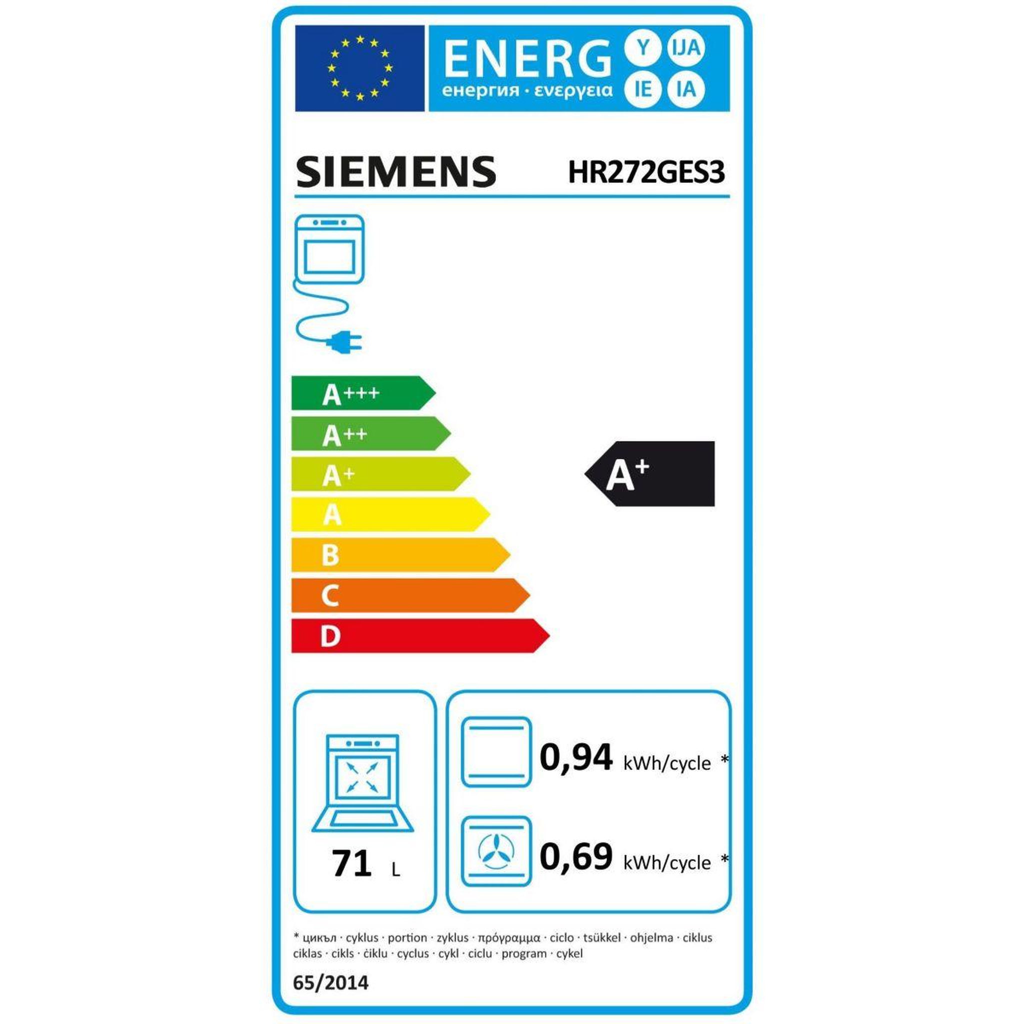 Voir la diapositive 6 : Siemens Four encastrable hr272ges3