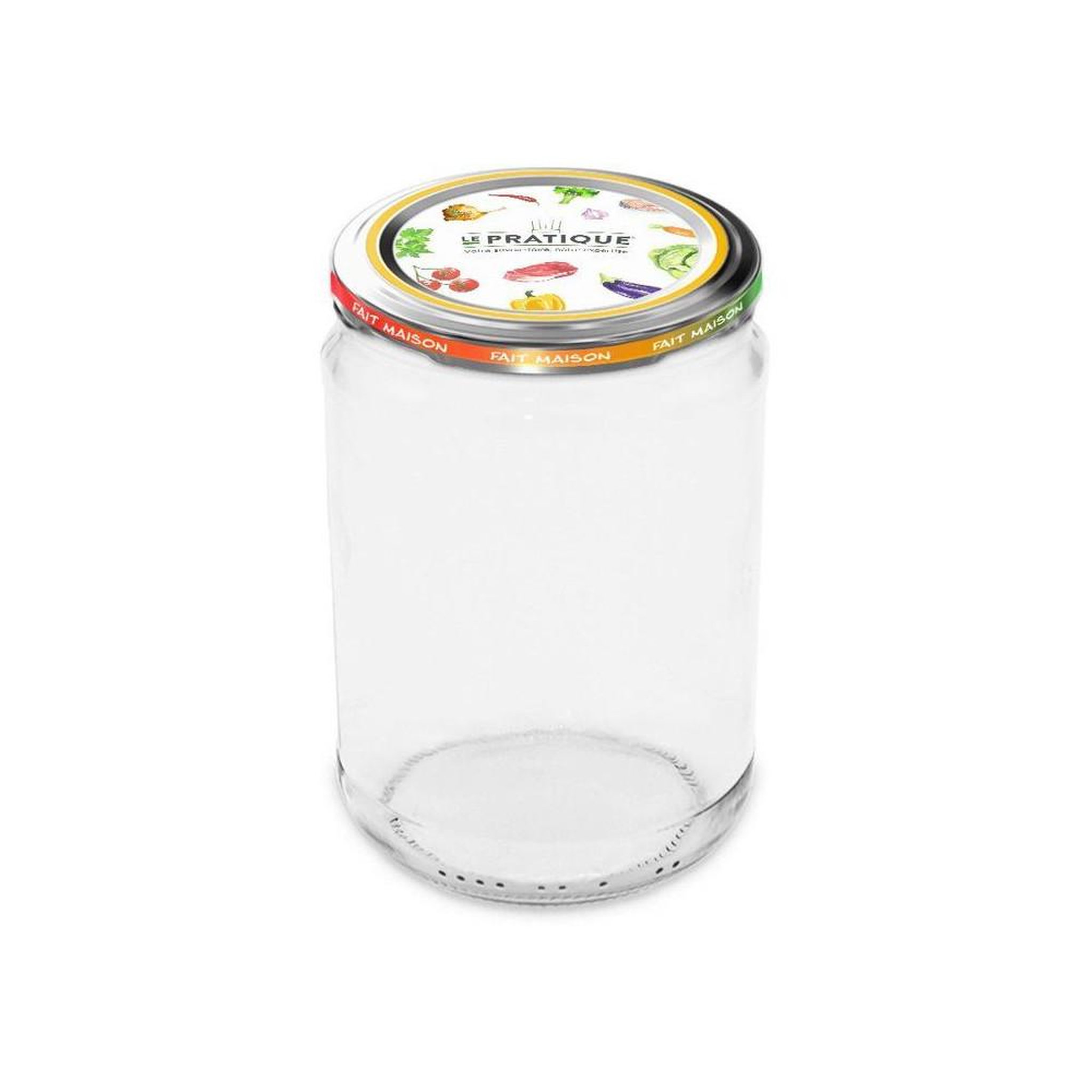 LE PRATIQUE Bocaux en verre stérilisables 500 ml le pratique à fermeture twist-off, lot de 6, ø82 mm, couvercles à système flip