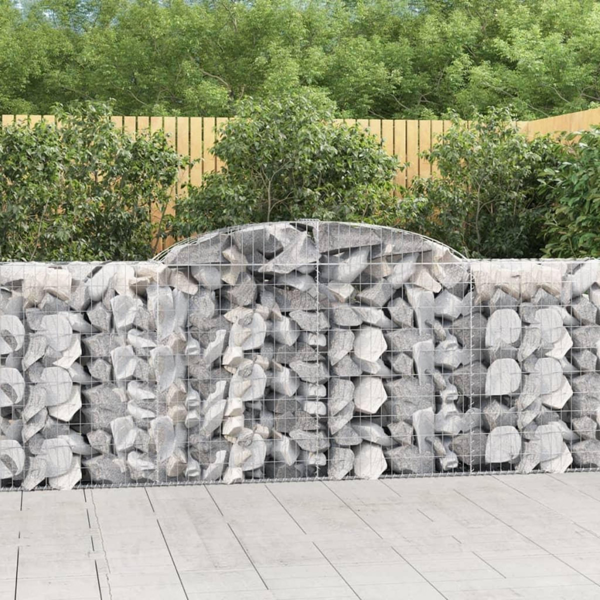 VIDAXL Paniers a gabions arques 7 pcs 300x50x100/120 cm fer galvanise