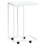 Voir la diapositive 2 : VIDAXL Table d appoint avec roues Blanc 40x30x63,5cm Bois d ingénierie