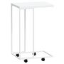 Voir la diapositive 2 : VIDAXL Table d appoint avec roues Blanc 40x30x63,5cm Bois d ingénierie