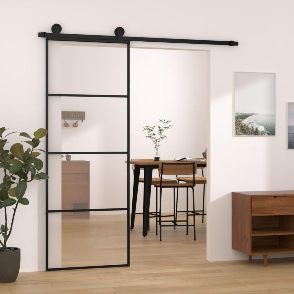 VIDAXL Porte coulissante avec kit de quincaillerie 76x205 cm Verre ESG