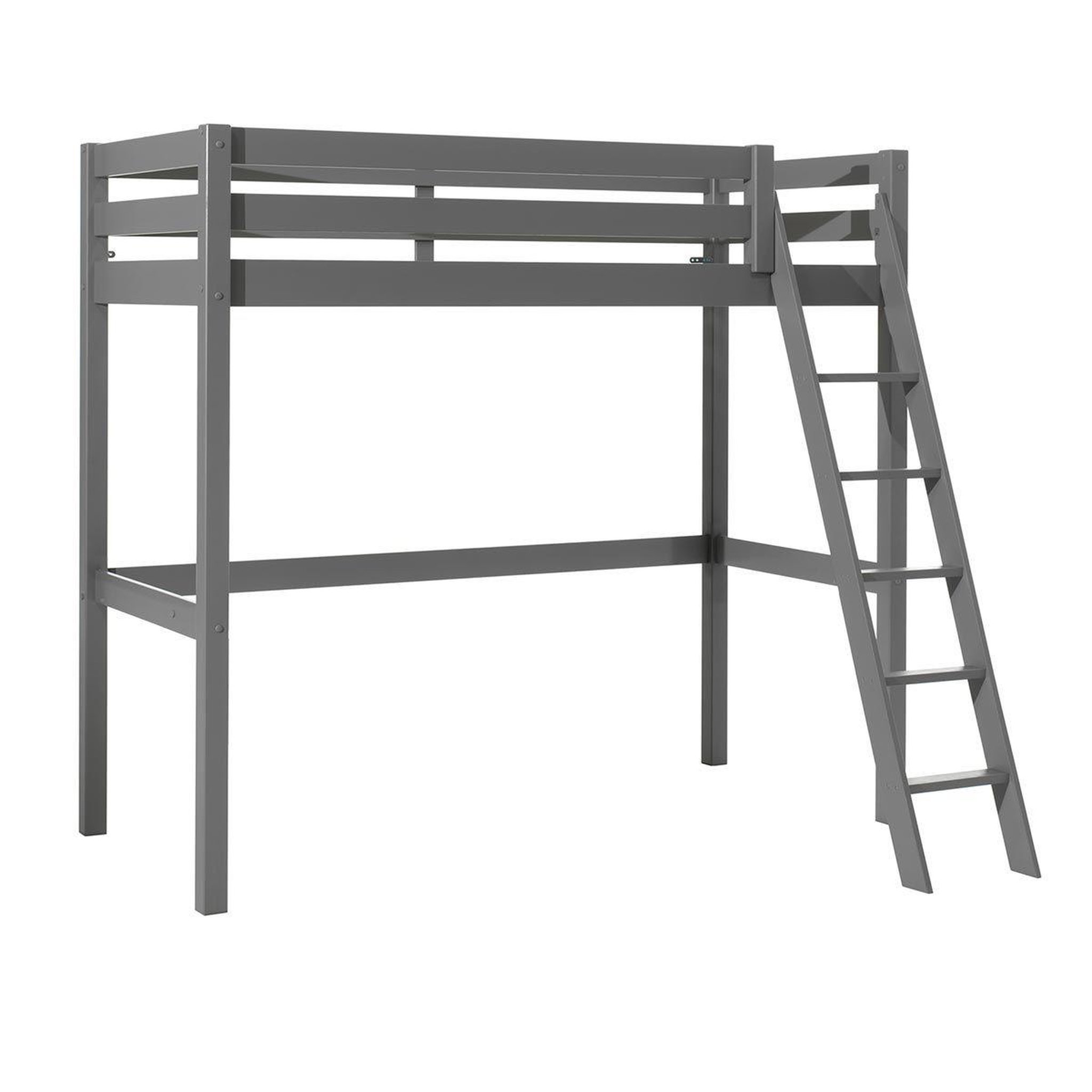 Voir la diapositive 2 : Paris Prix Lit mezzanine enfant  pino  90x200cm gris