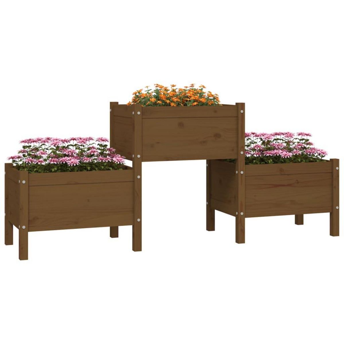 VIDAXL Jardiniere Marron miel 178,5x44x75 cm Bois massif de pin