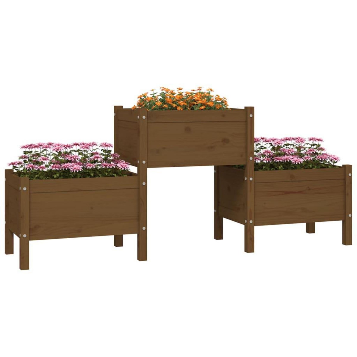 VIDAXL Jardiniere Marron miel 178,5x44x75 cm Bois massif de pin