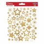  Stickers Noël - Étoiles à paillettes dorées