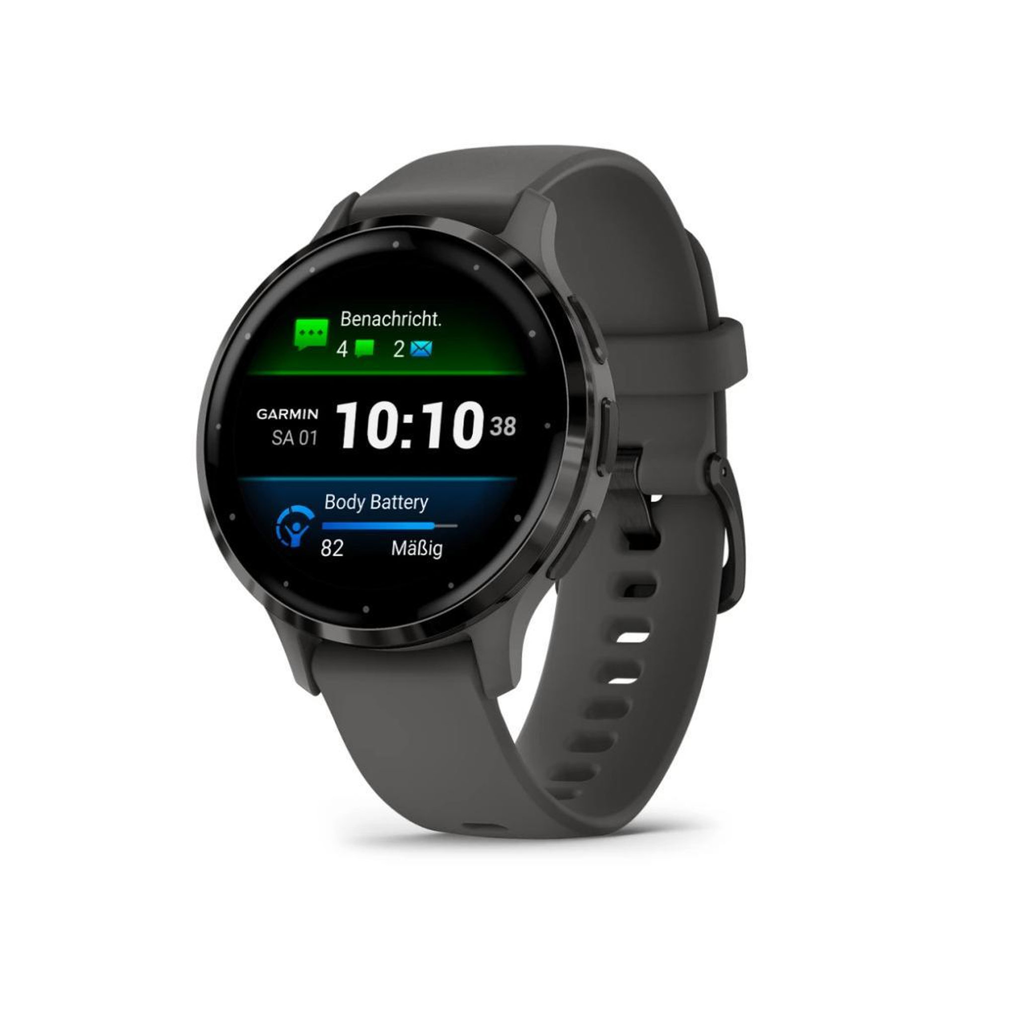Voir la diapositive 2 : GARMIN Montre connectée Garmin Venu 3S 41mm en acier Gray, boîtier gris foncé et bracelet en silicone gris foncé