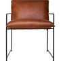 Voir la diapositive 2 : Paris Prix Fauteuil Cognac en Cuir  Kanat  84cm Marron